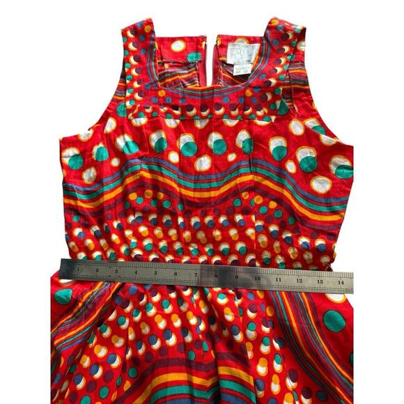 Vintage 80s Japanese Red Polka Dot Midi Dress Maximalist Yokohama Streetwear - Picture 13 of 13